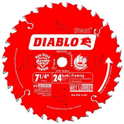Diablo 7-1/4-Inch 24 Tooth ATB Framing Saw Blade with 5/8-Inch and Diamond Knockout Arbor