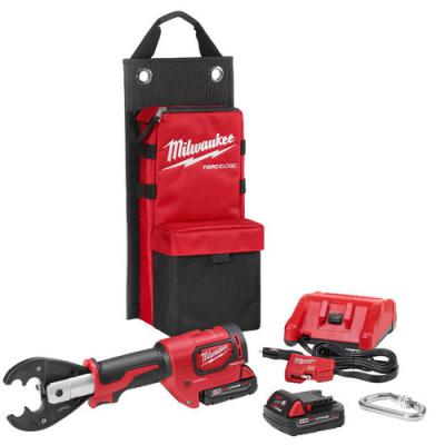 M18 Force Logic 18V 2.0 Ah Cordless Lithium-Ion 6T Utility Crimper Kit with D3 Groves and Fixed O Die