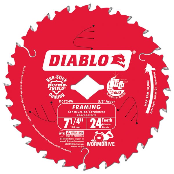 New 7-1/4 in. x 24 Tooth Wormdrive Framing Saw Blade