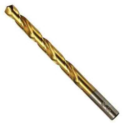 Titanium Nitride Coated HSS Fractional Straight Shank Jobber Length Drill Bit 