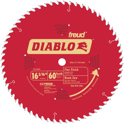 Diablo Beam Saw Blade 16-5/16-Inch by 60t ATB 1-Inch Arbor