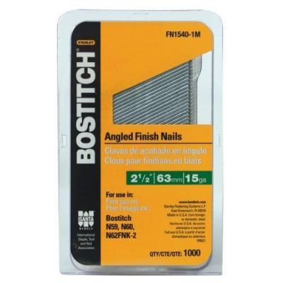 2-1/2Inch 15-Gauge FN Style Angled Finish Nails / 1000 per Box